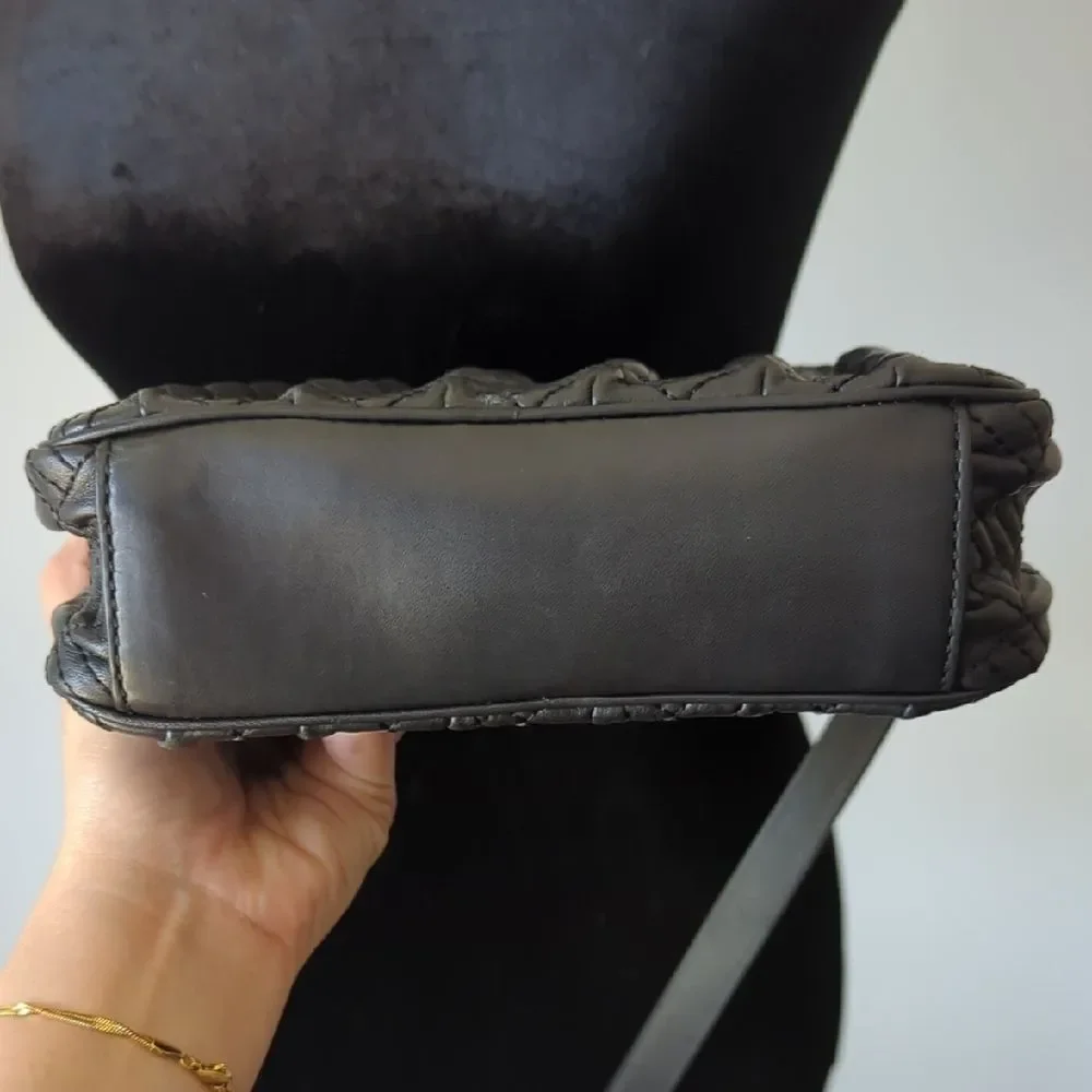 Quilted Black and Gold Crossbody Bag